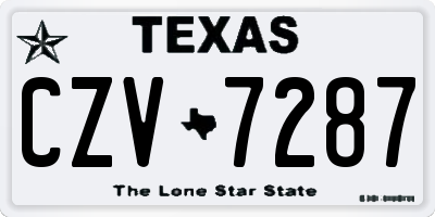 TX license plate CZV7287