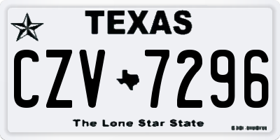 TX license plate CZV7296