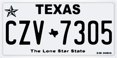 TX license plate CZV7305