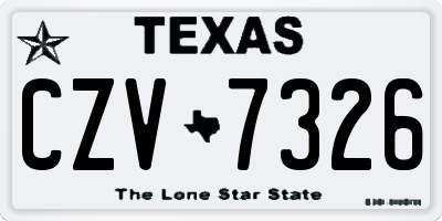 TX license plate CZV7326