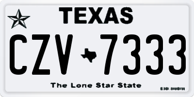 TX license plate CZV7333