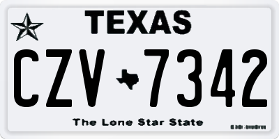 TX license plate CZV7342