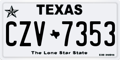 TX license plate CZV7353