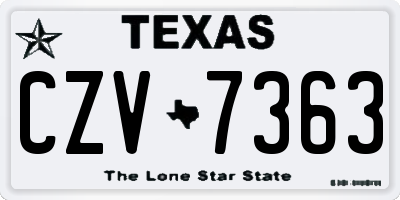 TX license plate CZV7363