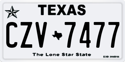 TX license plate CZV7477