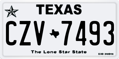TX license plate CZV7493