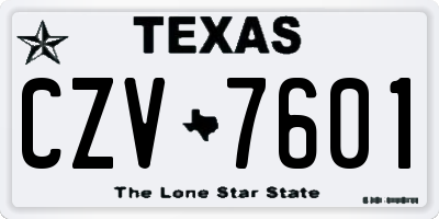 TX license plate CZV7601