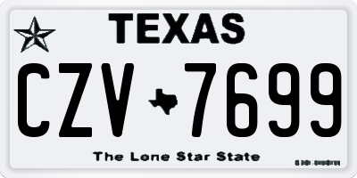 TX license plate CZV7699