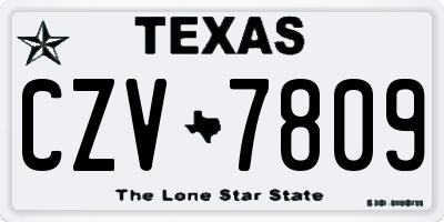 TX license plate CZV7809