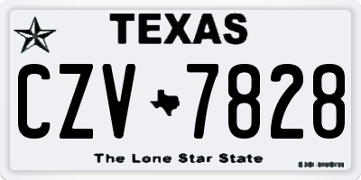 TX license plate CZV7828