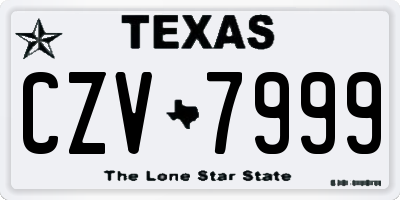 TX license plate CZV7999