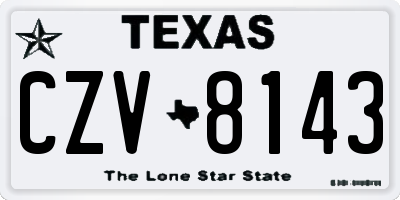 TX license plate CZV8143
