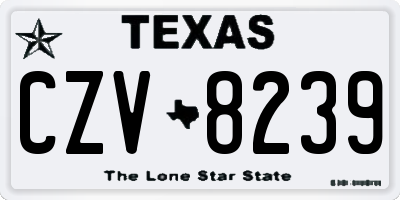 TX license plate CZV8239