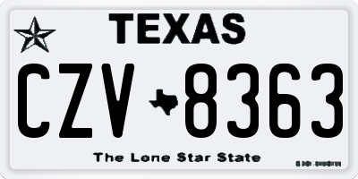 TX license plate CZV8363