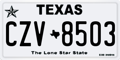 TX license plate CZV8503