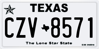 TX license plate CZV8571