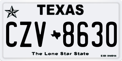TX license plate CZV8630