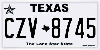 TX license plate CZV8745