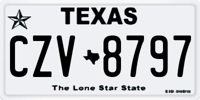 TX license plate CZV8797