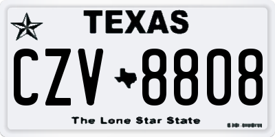 TX license plate CZV8808