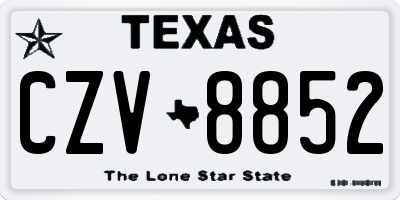 TX license plate CZV8852