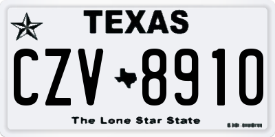 TX license plate CZV8910