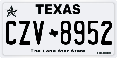 TX license plate CZV8952