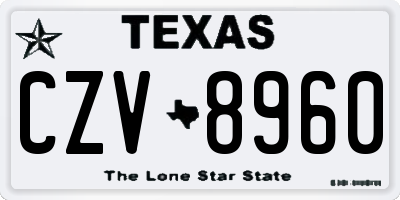 TX license plate CZV8960