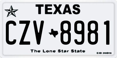 TX license plate CZV8981