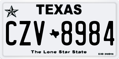 TX license plate CZV8984