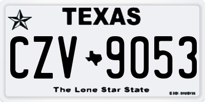 TX license plate CZV9053