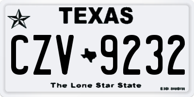 TX license plate CZV9232
