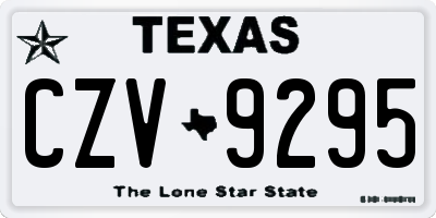 TX license plate CZV9295