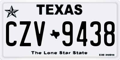 TX license plate CZV9438