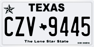 TX license plate CZV9445