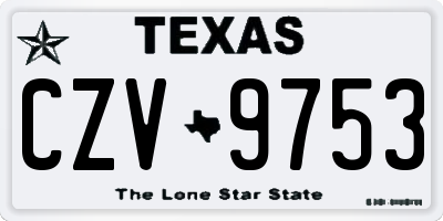 TX license plate CZV9753