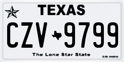 TX license plate CZV9799