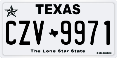 TX license plate CZV9971