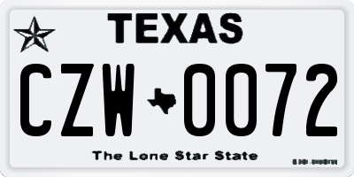 TX license plate CZW0072