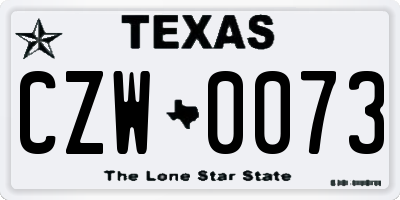 TX license plate CZW0073