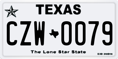 TX license plate CZW0079