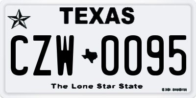TX license plate CZW0095
