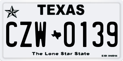 TX license plate CZW0139