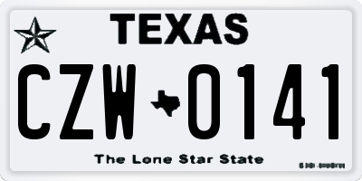 TX license plate CZW0141