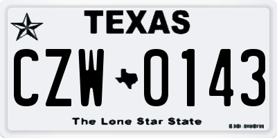 TX license plate CZW0143