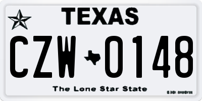 TX license plate CZW0148