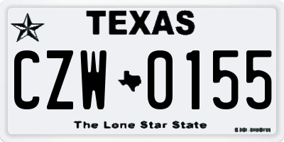 TX license plate CZW0155