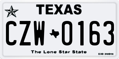 TX license plate CZW0163