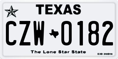 TX license plate CZW0182
