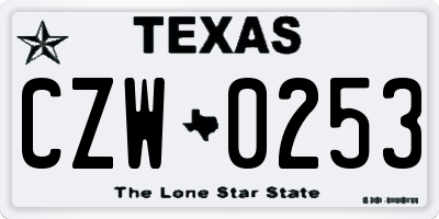 TX license plate CZW0253